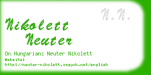 nikolett neuter business card